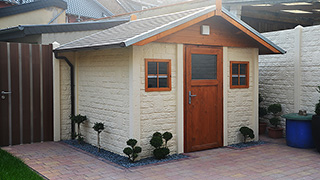 Motiv Standard Romania Gartenhaus 3x3m in hellelfenbein